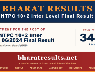 RRB NTPC 10+2 Inter Level Final Result 2026