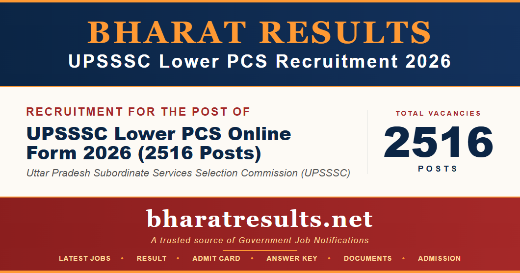 UPSSSC Lower PCS Recruitment 2026