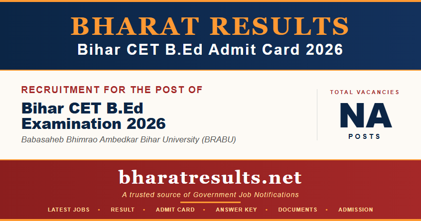Bihar CET B.Ed Admit Card 2026
