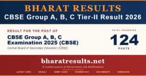 CBSE Group A, B, C Tier-II Result 2026