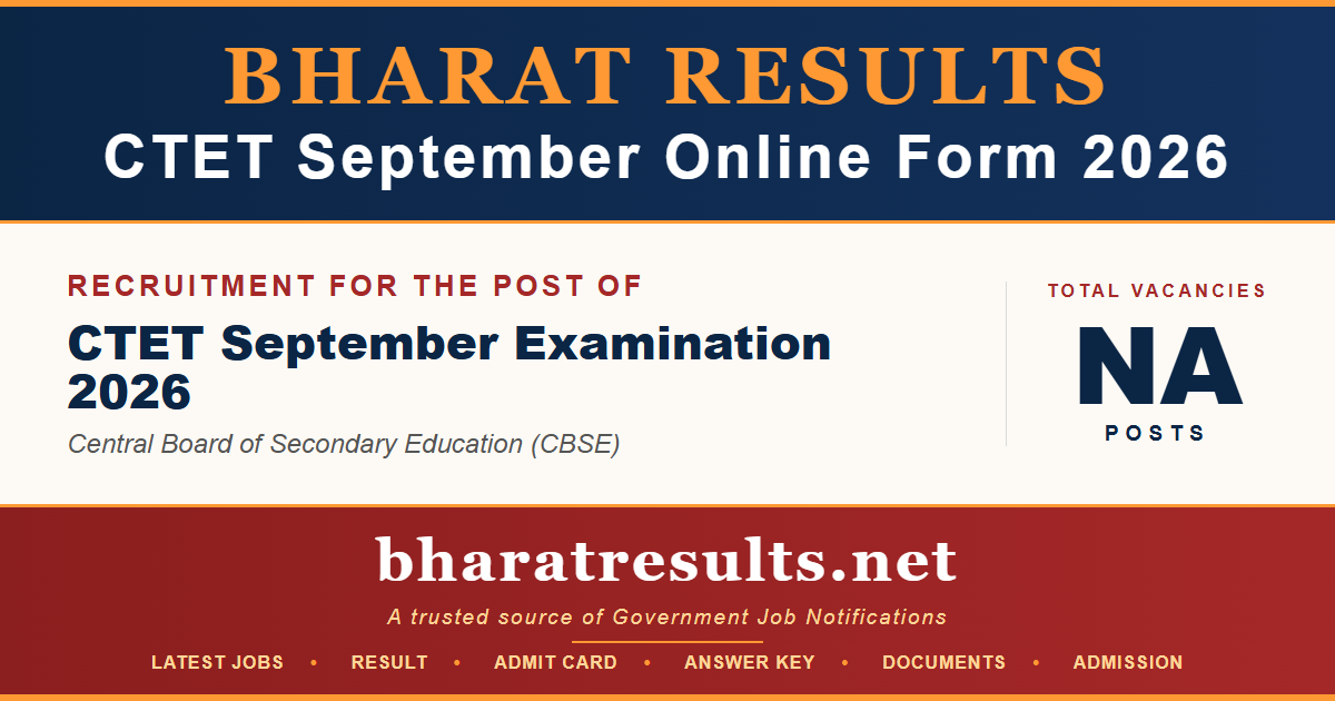 CTET September Online Form 2026