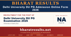Delhi University PG Admission Online Form 2026