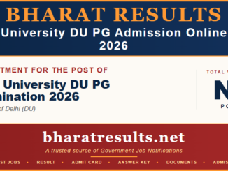 Delhi University PG Admission Online Form 2026