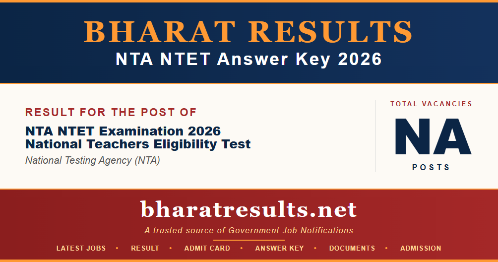 NTA NTET Answer Key 2026