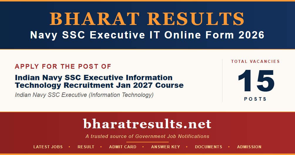 Indian Navy SSC Executive IT Recruitment 2026