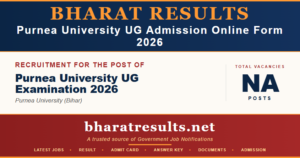 Purnea University UG Admission Online Form 2026