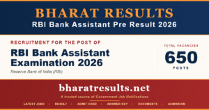 RBI Bank Assistant Pre Result 2026