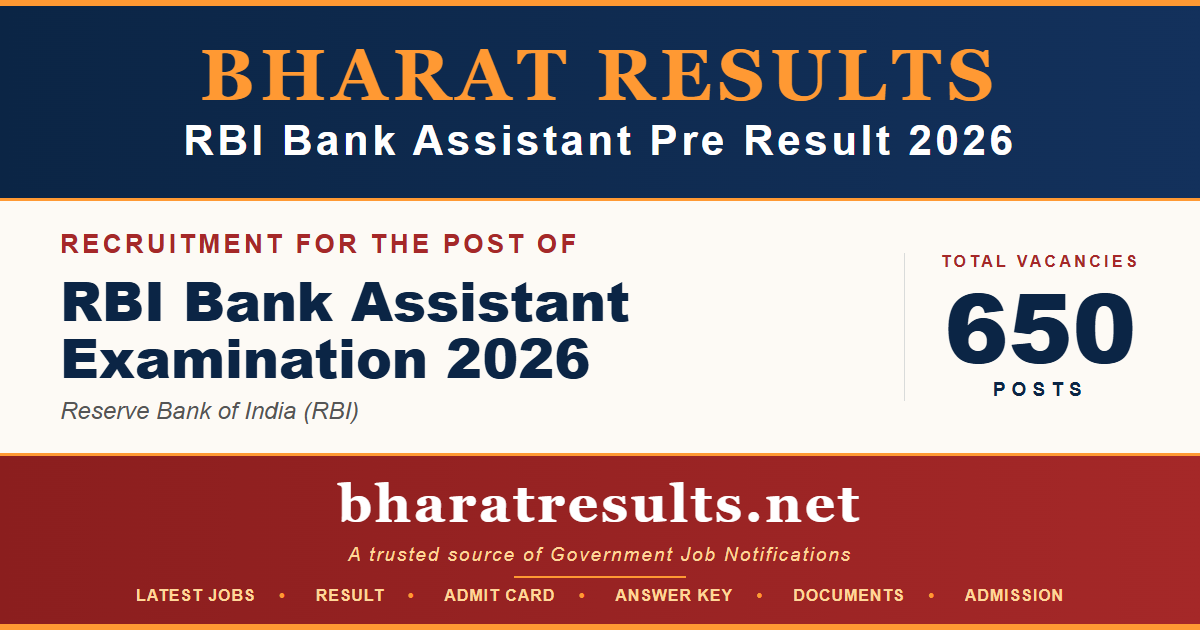 RBI Bank Assistant Pre Result 2026
