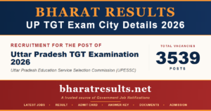 UP TGT Exam City Details 2026