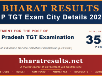 UP TGT Exam City Details 2026