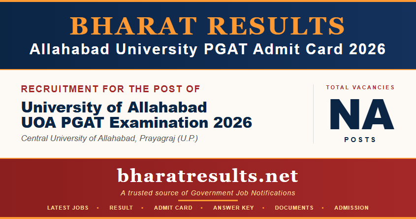 Allahabad University PGAT Admit Card 2026