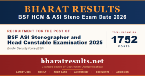 BSF HCM & ASI Steno Exam Date 2026
