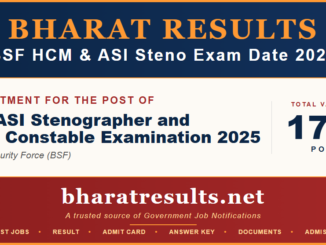 BSF HCM & ASI Steno Exam Date 2026