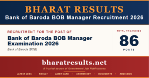 Bank of Baroda BOB Manager Recruitment 2026