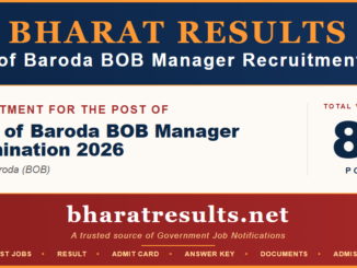 Bank of Baroda BOB Manager Recruitment 2026