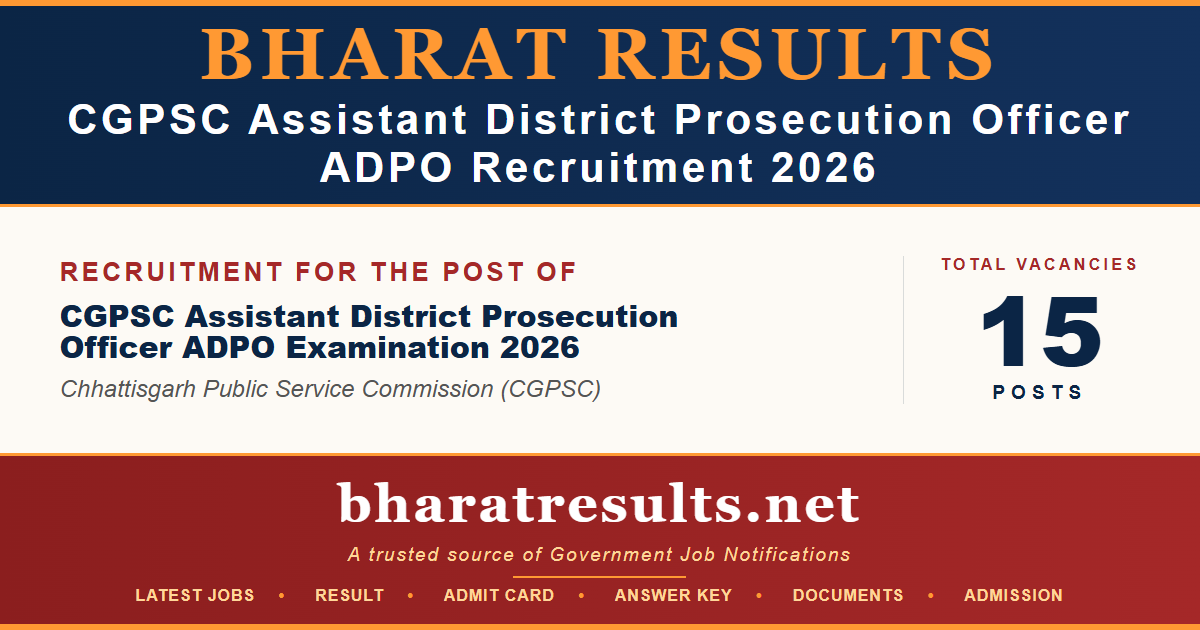 CGPSC Assistant District Prosecution Officer ADPO Recruitment 2026