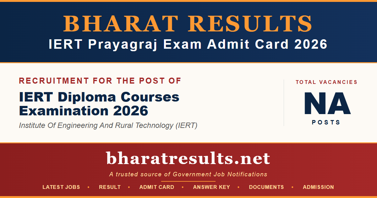 IERT Prayagraj Exam Admit Card 2026