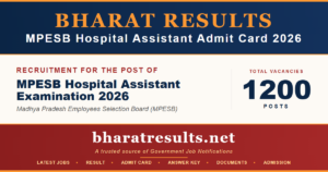 MPESB Hospital Assistant Admit Card 2026