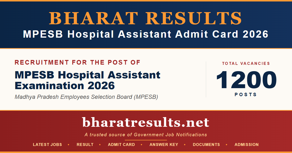 MPESB Hospital Assistant Admit Card 2026