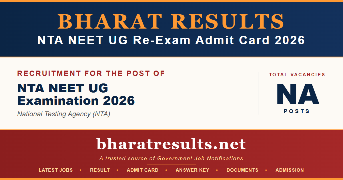 NTA NEET UG Re-Exam Admit Card 2026
