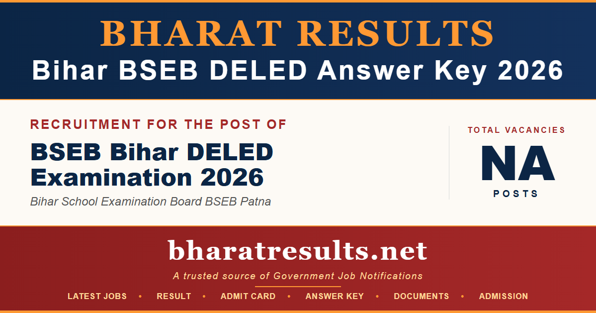 Bihar BSEB DELED Answer Key 2026