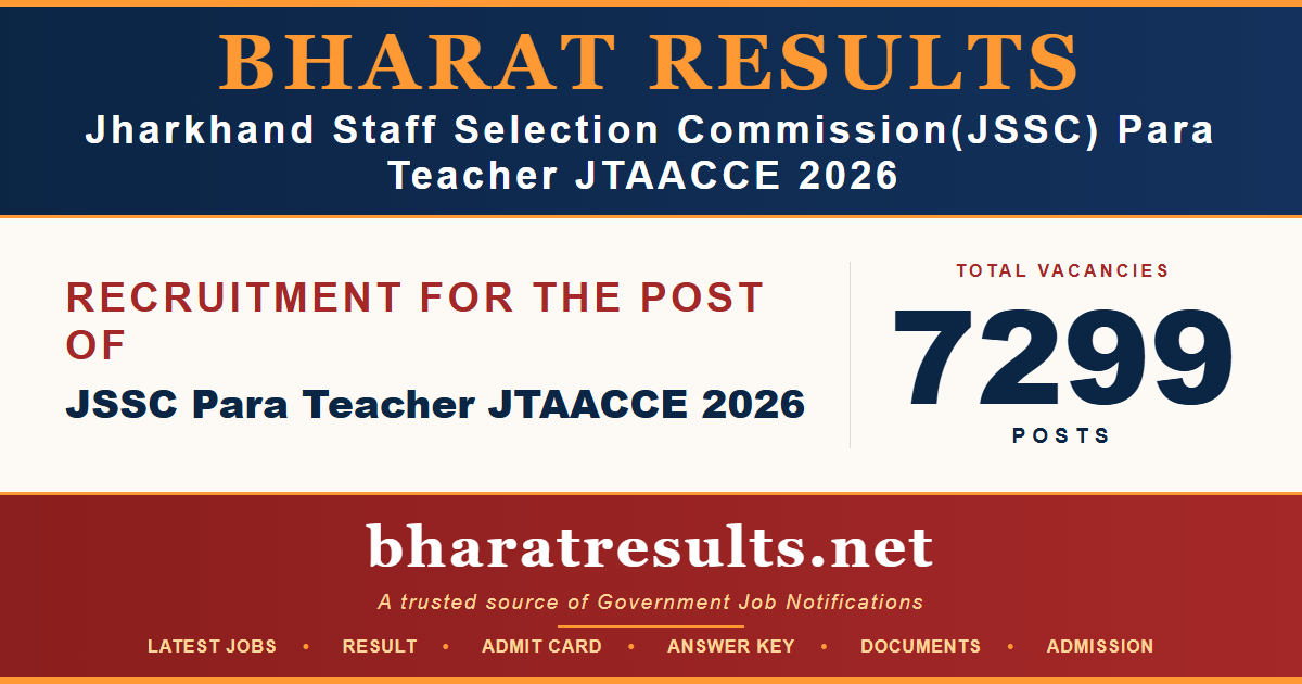 JSSC Para Teacher JTAACCE 2026 1 JSSC Para Teacher JTAACCE 2026