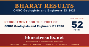 ONGC Geologists and Engineers E1 2026