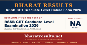 RSSB CET Graduate Level Online Form 2026
