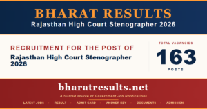 Rajasthan High Court Stenographer 2026