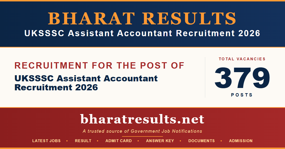 UKSSSC Assistant Accountant Recruitment 2026 1 UKSSSC Assistant Accountant Recruitment 2026