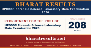UPSSSC Forensic Science Laboratory Main Examination 2026