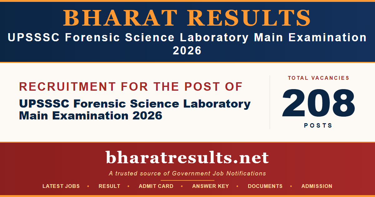 UPSSSC Forensic Science Laboratory Main Examination 2026 1