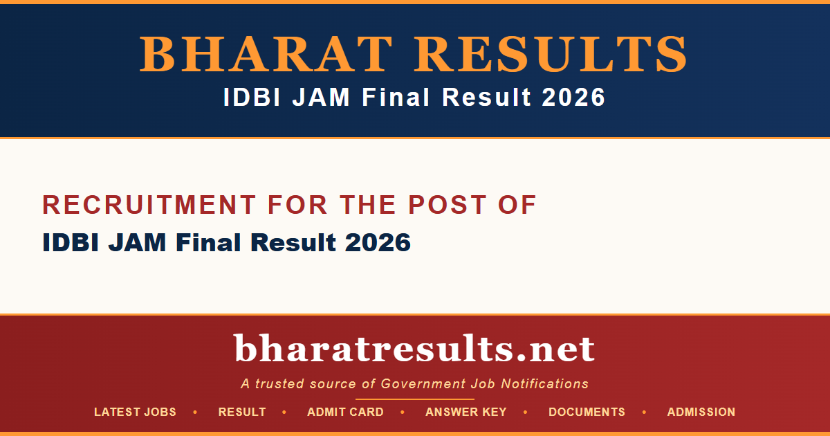 IDBI JAM Final Result 2026
