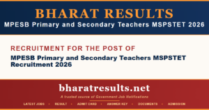 MPESB Primary and Secondary Teachers MSPSTET Recruitment 2026