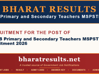 MPESB Primary and Secondary Teachers MSPSTET Recruitment 2026