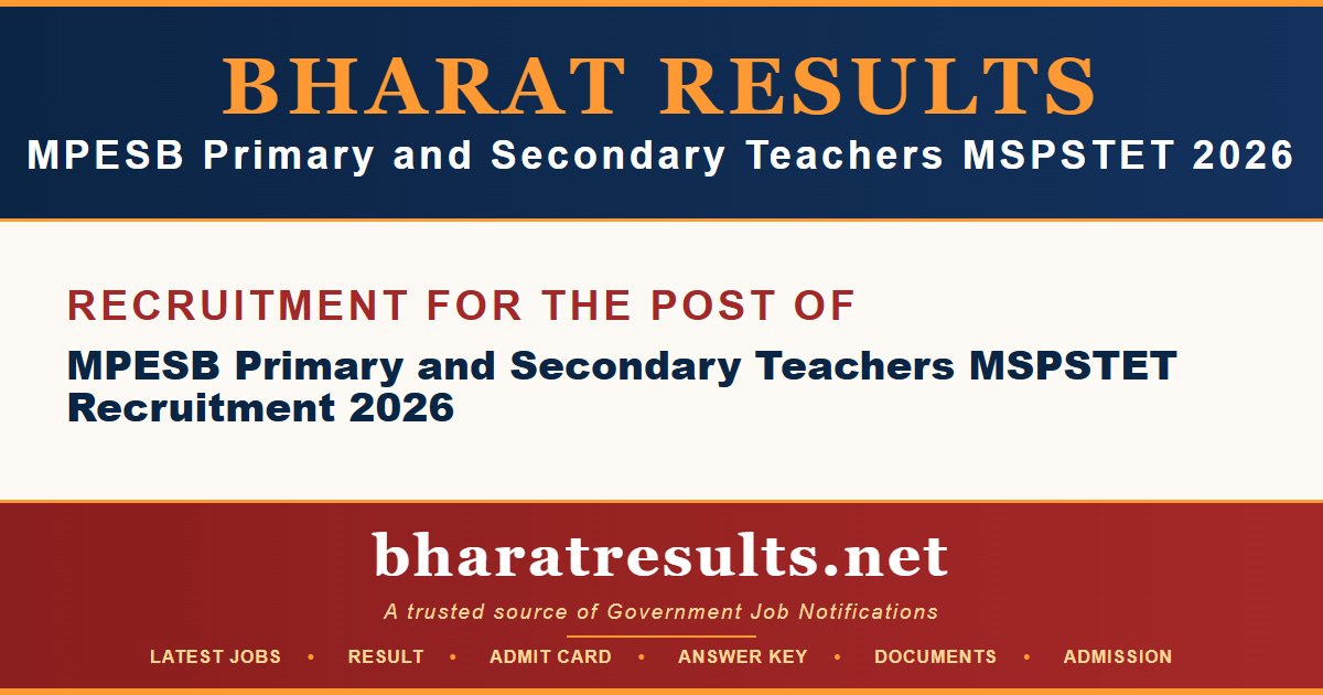 MPESB Primary and Secondary Teachers MSPSTET Recruitment 2026 1 MPESBPrimaryandSecondaryTeachersMSPSTETRecruitment2026