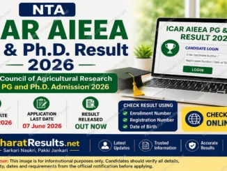 NTA ICAR AIEEA PG & Ph.D. Result 2026 – Check Result