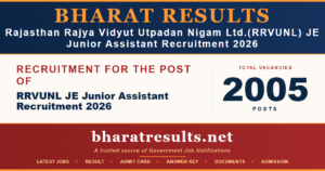 RRVUNL JE Junior Assistant Recruitment 2026