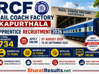 Rail Coach Factory Kapurthala Apprentice Recruitment 2026
