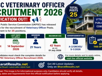 UKPSC Veterinary Officer Recruitment 2026