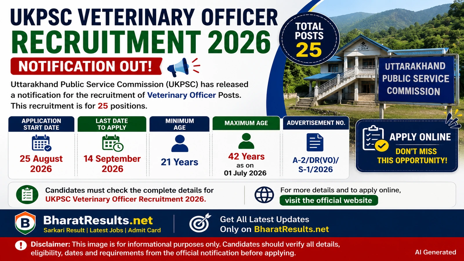 UKPSC Veterinary Officer Recruitment 2026 – Apply Online for 25 Posts 1 UKPSCVeterinaryOfficerRecruitment2026