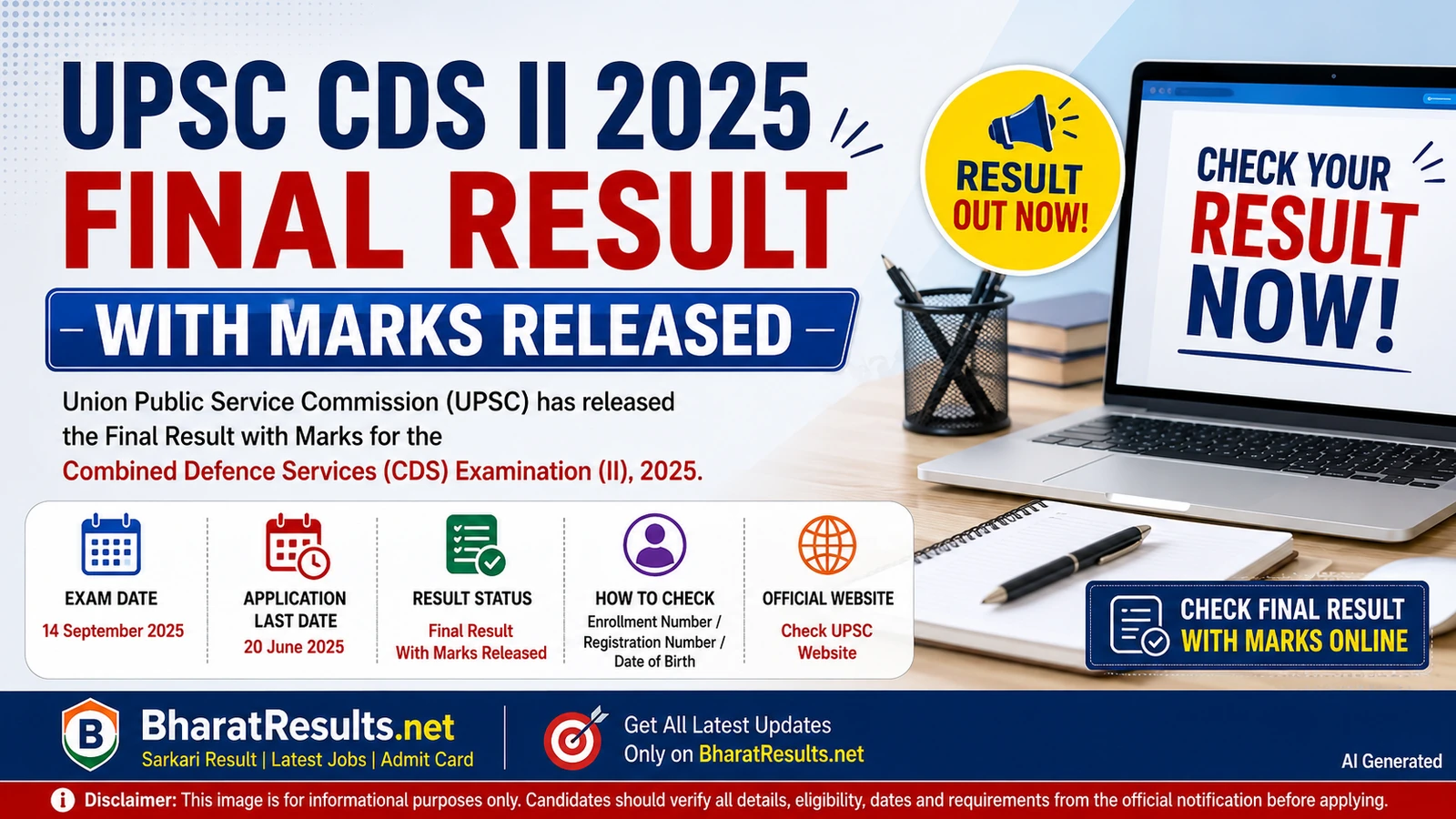 UPSC CDS II Final Result 2026