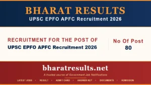 UPSC EPFO APFC Recruitment 2026