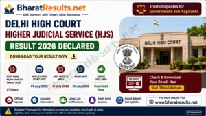 Delhi High Court Higher Judicial Service HJS Result 2026