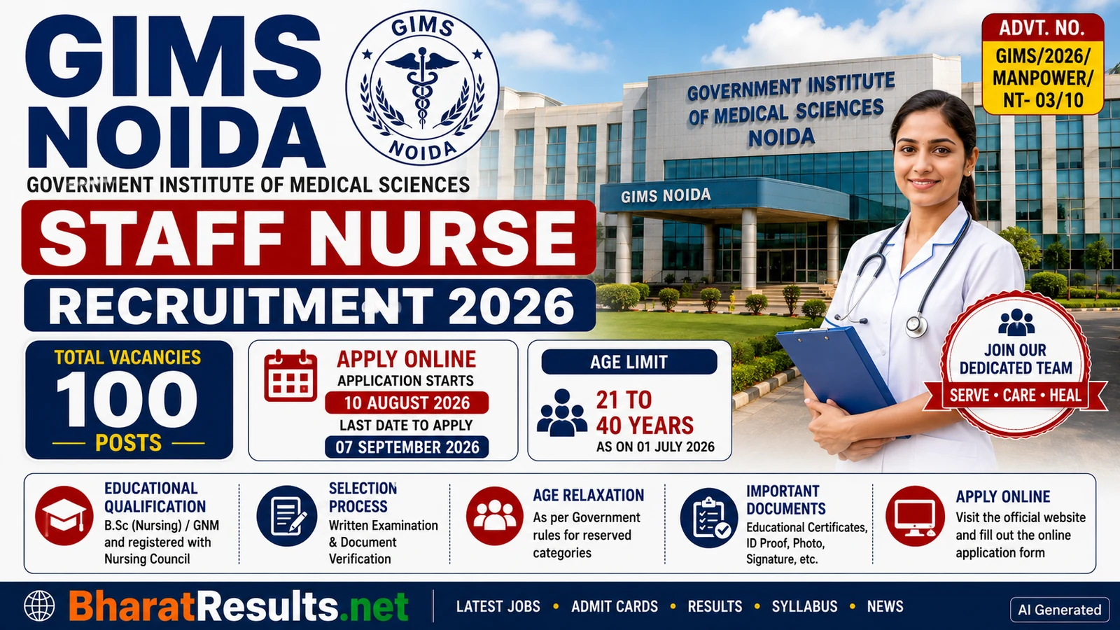 GIMS Noida Staff Nurse Recruitment 2026 1 gims noida staff nurse recruitment 2026 bharatresults
