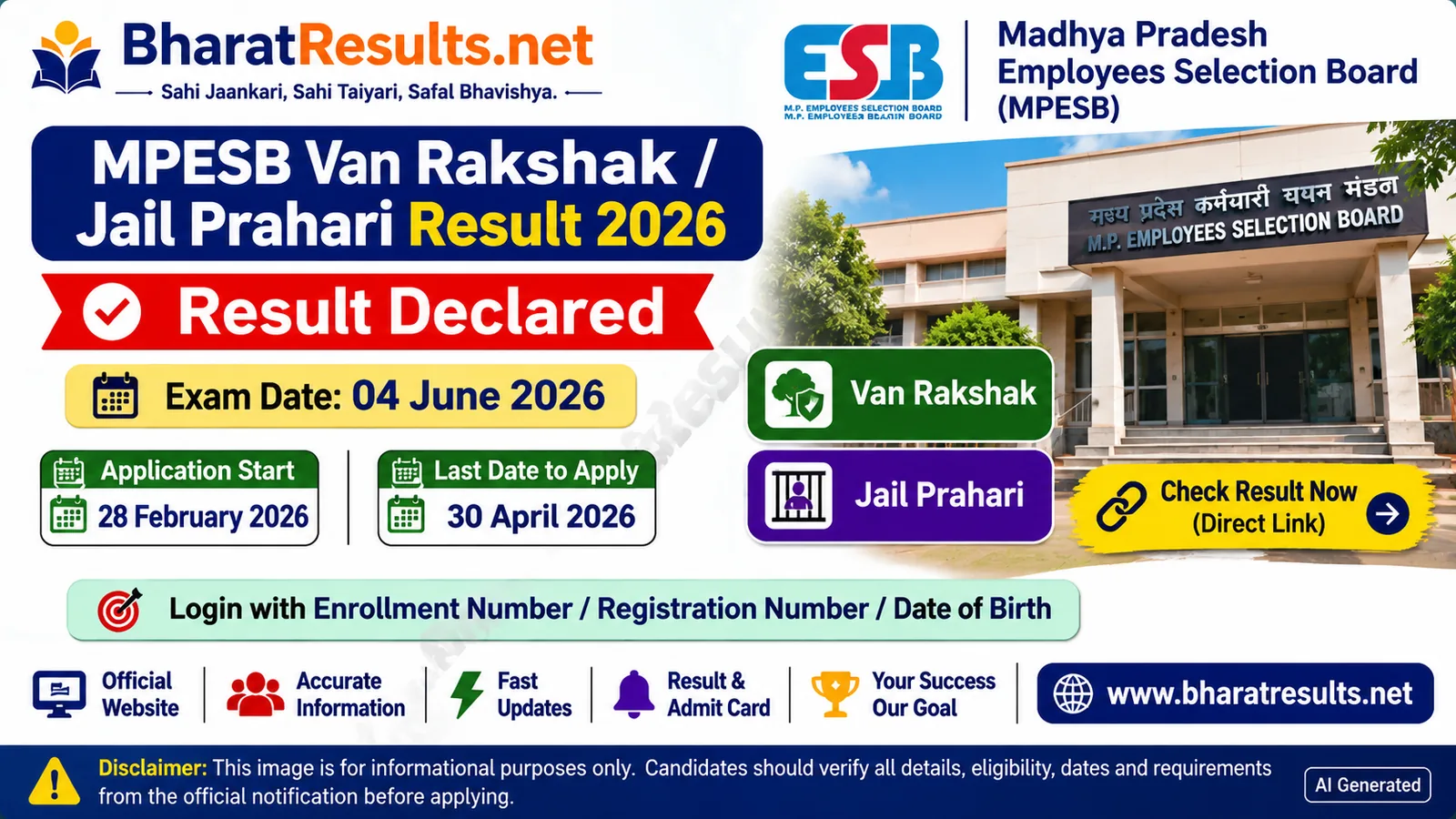 MPESB Van Rakshak Jail Prahari Result 2026 1 mpesb van rakshak jail prahari result 2026 bharatresults