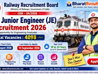RRB Junior Engineer JE Recruitment 2026