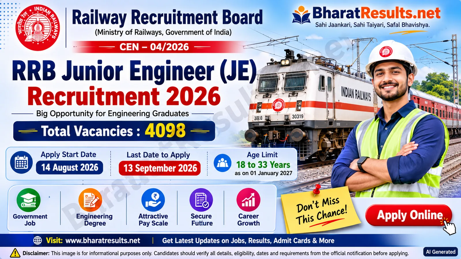 rrb je recruitment 2026 4098 vacancies bharatresults