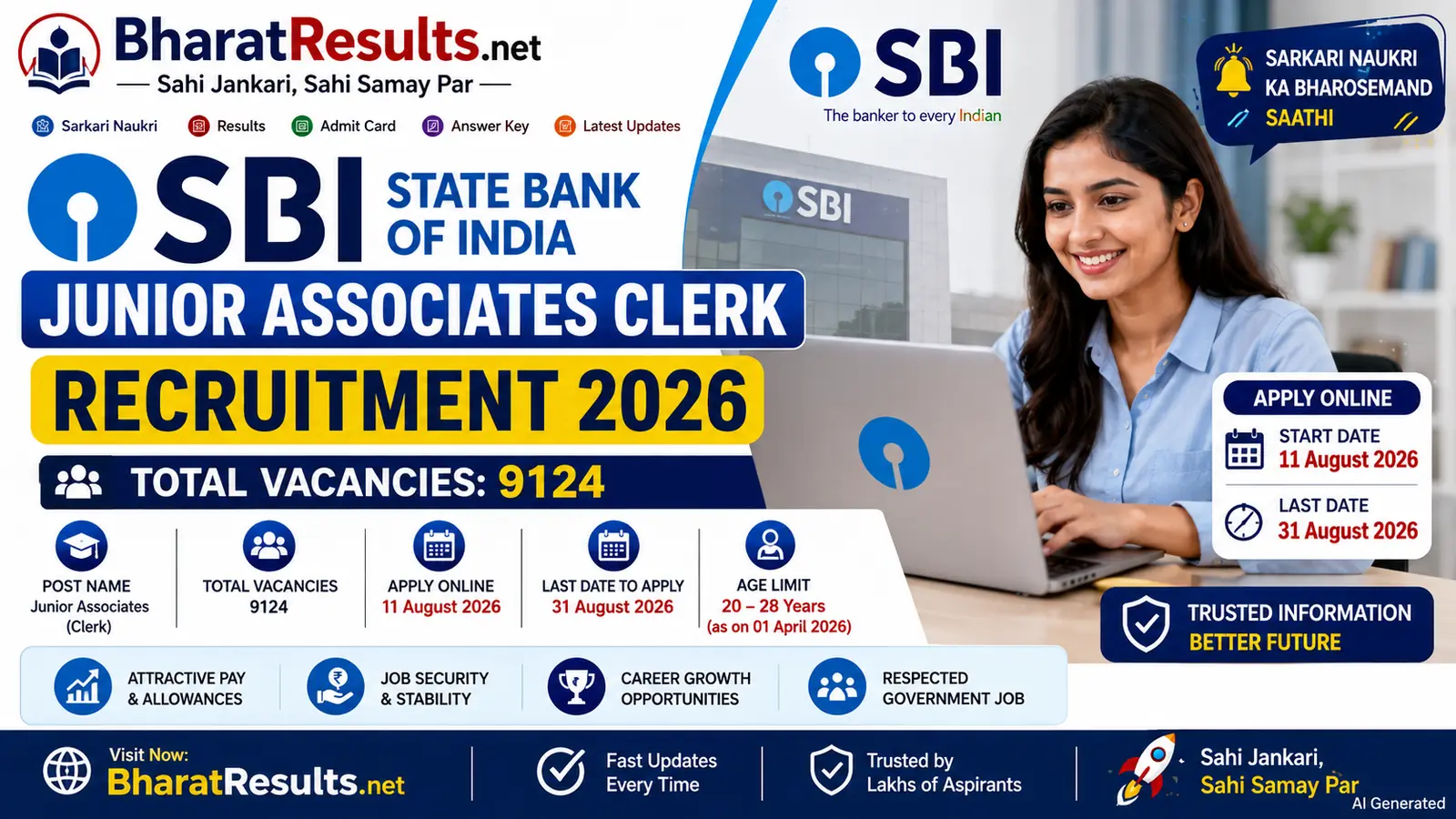 SBI Junior Associates Clerk Recruitment 2026 1 sbi junior associates clerk recruitment 2026 bharatresults
