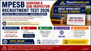 MPESB police Subedar & Sub-Inspector Recruitment 2026